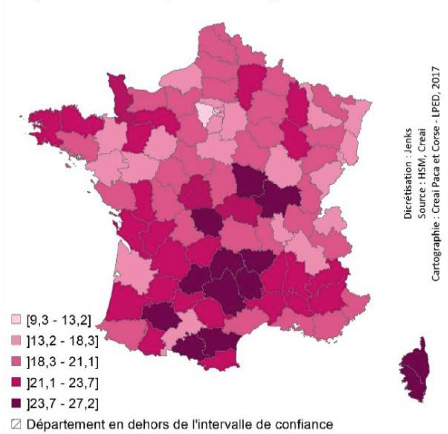 Taux d'adultes estimés en situation de handicap. 2017, ANCREAI